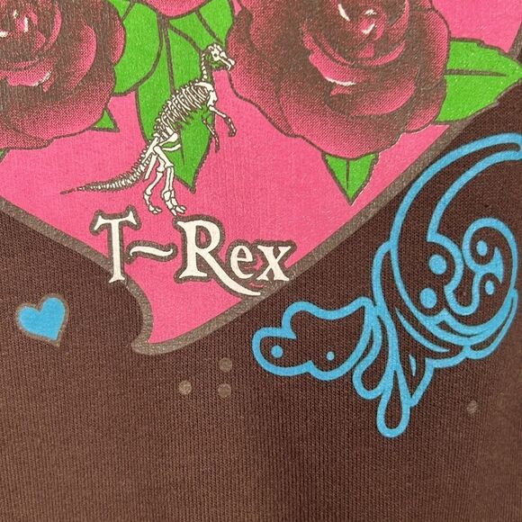 🔥🔥 Big Kids T-REX CAFÉ Hoodie Pullover Sweatshirt - Brown - Sz XL - EXCELLENT - Picture 6 of 8